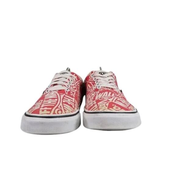 Vans Shoes Mens 7.5 Sneakers Era Skate Logo Casual Canvas Red White Active Sport - Picture 2 of 14